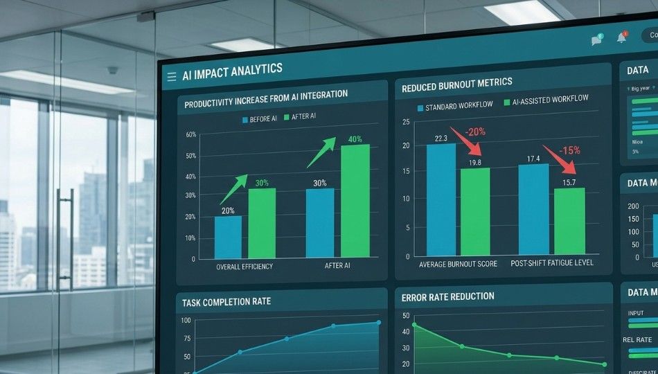 AI integration showing reduced burnout and higher efficiency